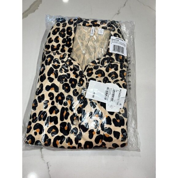 NORDSTROM Women's Tan Shore Leopard Print Pajama Top And Bottom New In Package - Picture 2 of 5